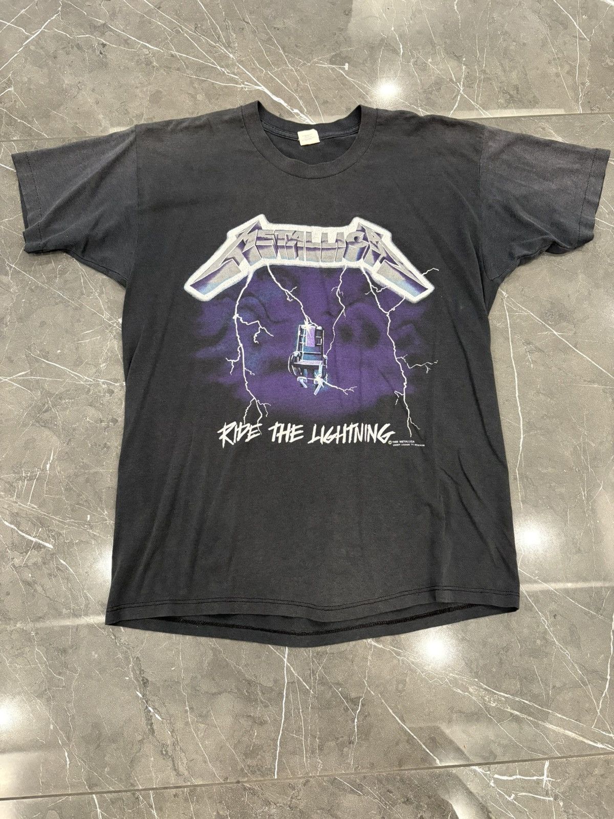 Metallica Vintage 1989 Metallica Ride The Lighting Black 50/50 Tag Size US L / EU 52-54 / 3 - 1 Thumbnail