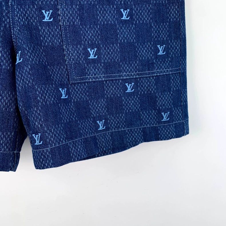Louis Vuitton Louis Vuitton 24 navy blue logo embroidered checkerboard c Size US 32 / EU 48 - 4 Thumbnail