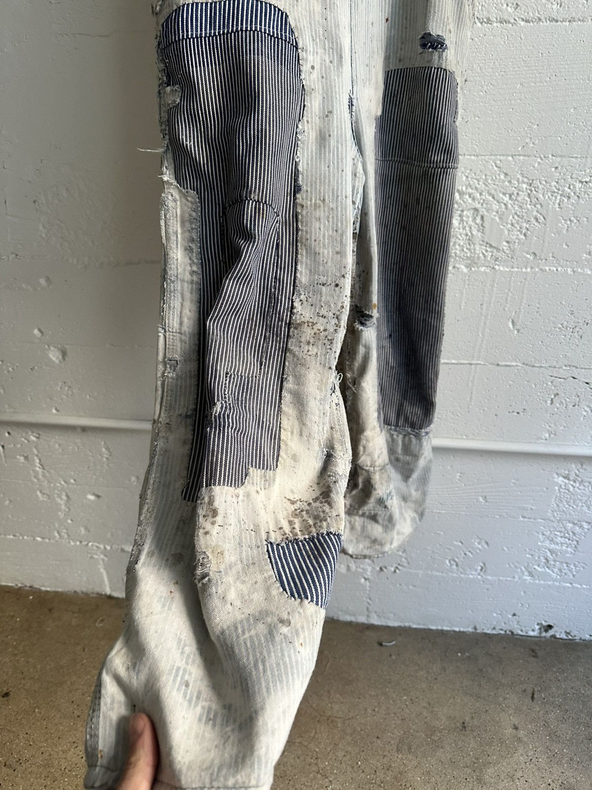 Original Montgomery × Vintage True Vintage Overalls 1940’s~50’s Thrashed and Patched Size US 29 - 3 Thumbnail