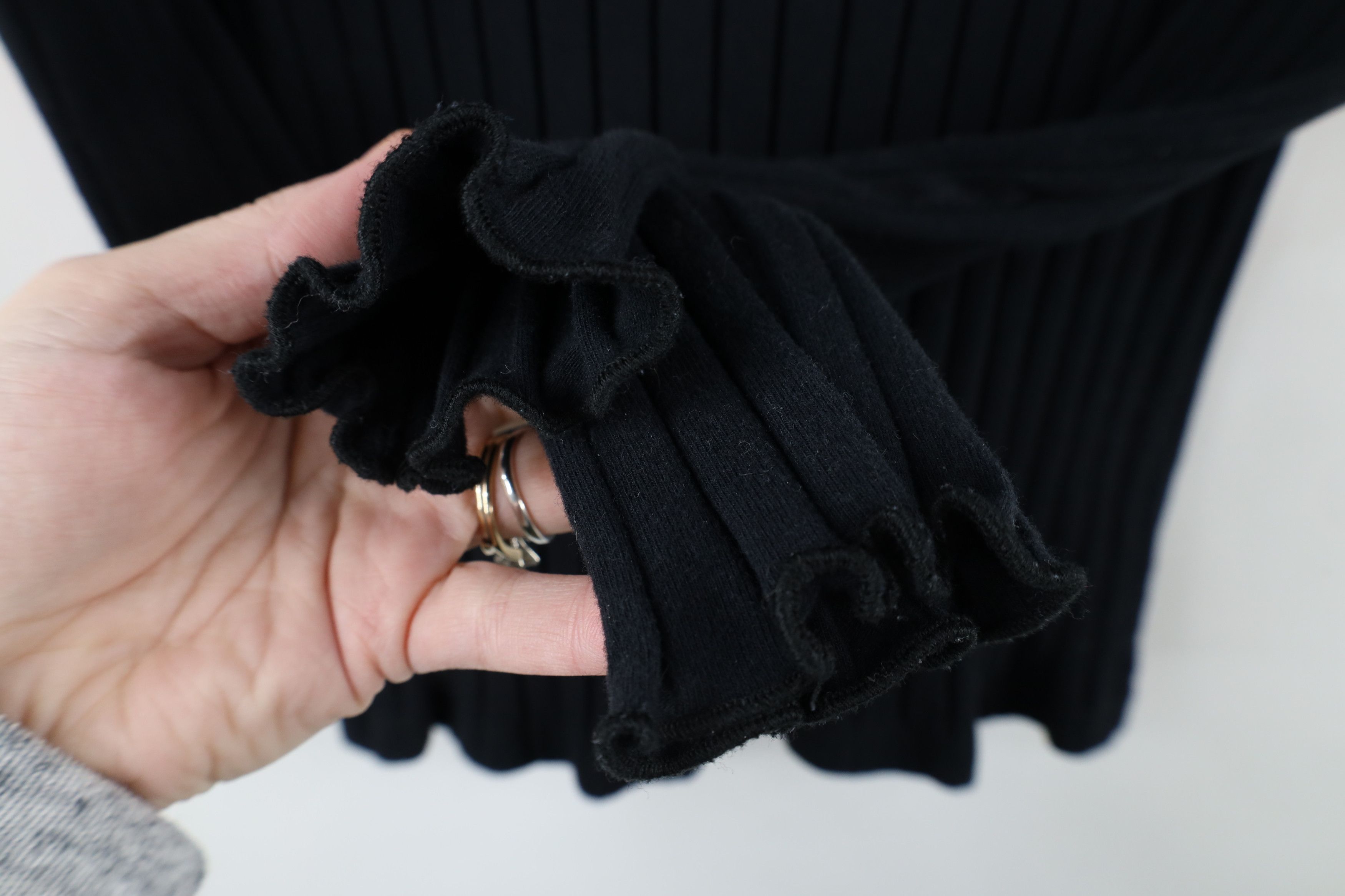 Madewell × Vintage Madewell Blank Ruffled Ribbed Knit Turtleneck T-Shirt Black Size M / US 6-8 / IT 42-44 - 6 Thumbnail
