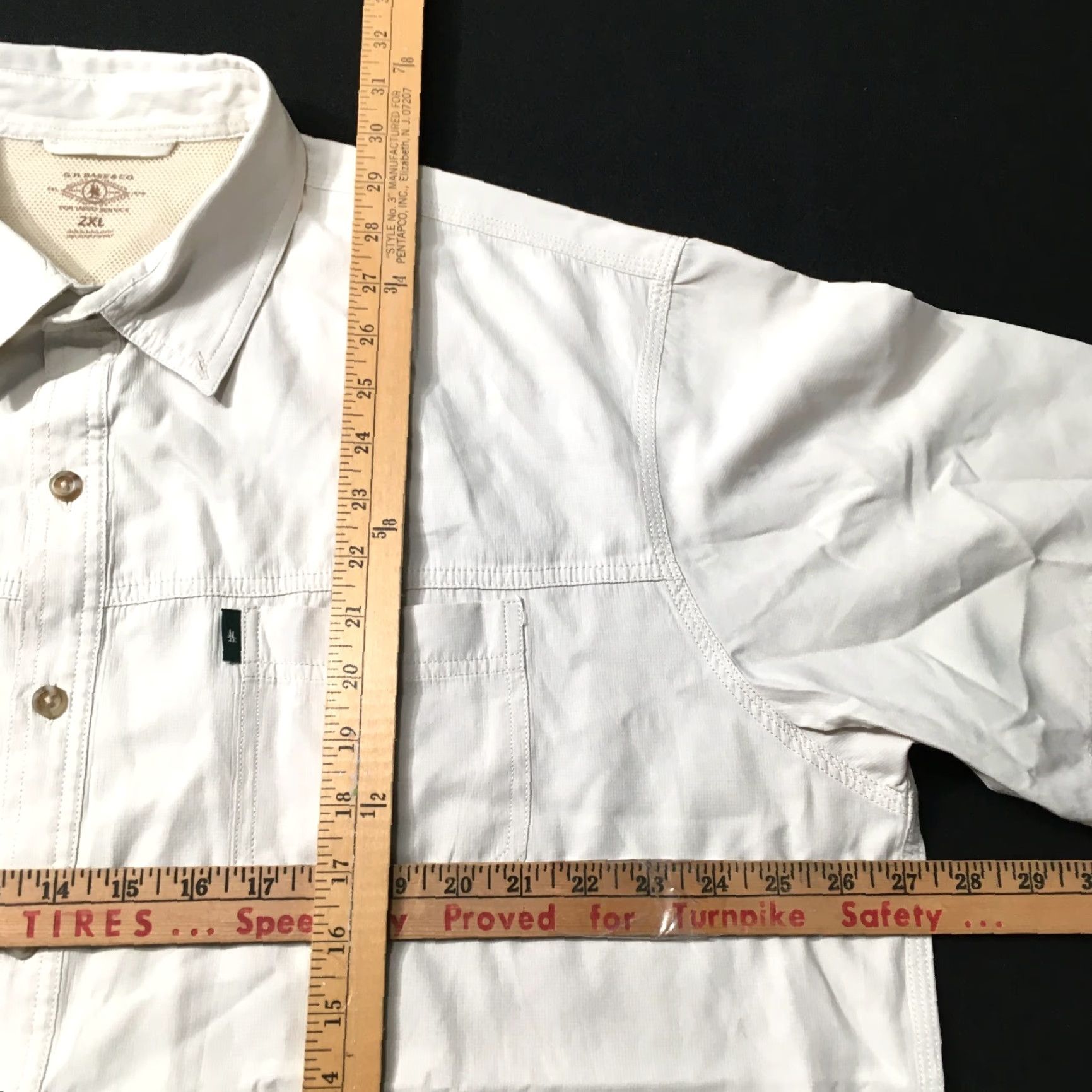 Vintage G.H. Bass & Co. Button-Up Shirt Men's 2XL Short Sleeve Beige Pockets Outdoor Casual Shirt Size US XXL / EU 58 / 5 - 4 Thumbnail