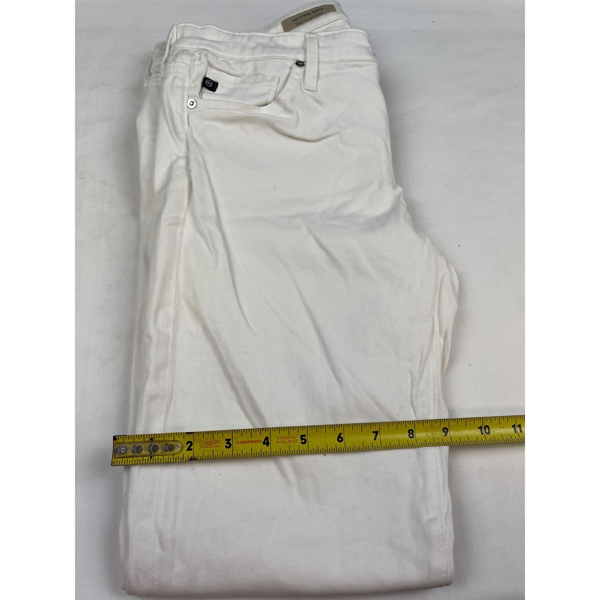 AG Adriano Goldschmied Adriano Goldschmied Women's Jeans White Slim/straight/ankle Size 28" / US 6 / IT 42 - 6 Thumbnail