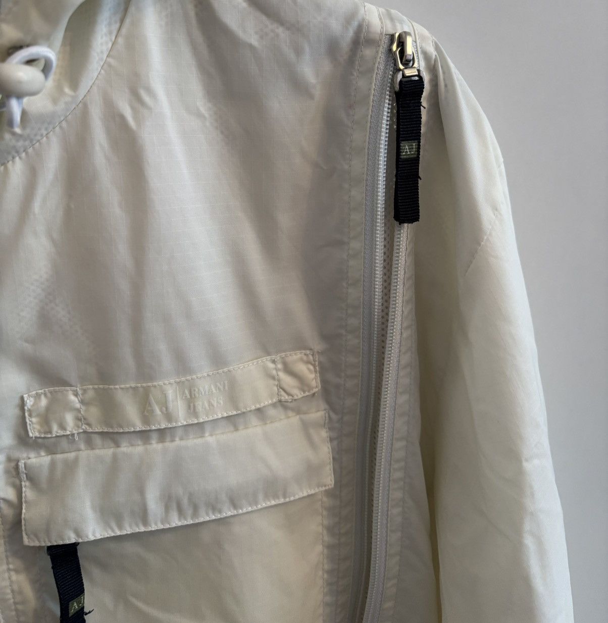 Armani 2000s Armani 5-zip AJ White Jacket Avantgarde Size US M / EU 48-50 / 2 - 9 Thumbnail