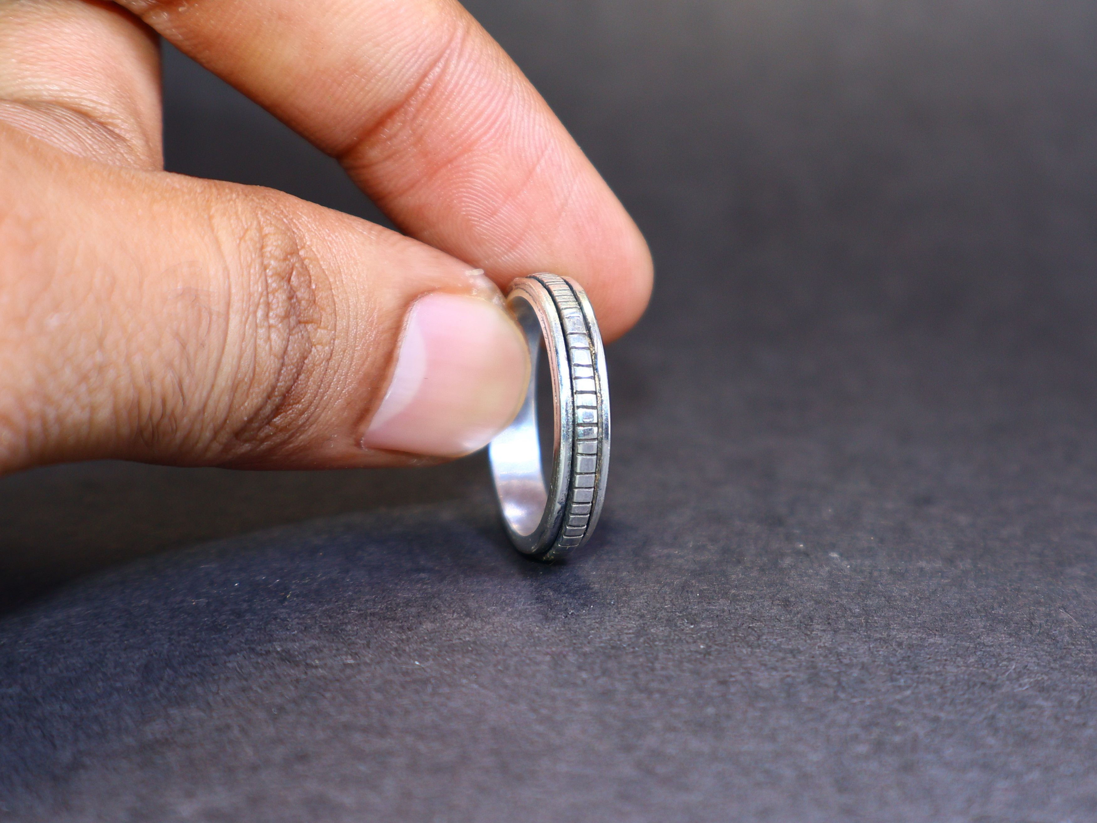 Handmade Spinner Ring, Handmade Boho Ring, 925 Sterling Silver Ring, Size ONE SIZE - 5 Thumbnail