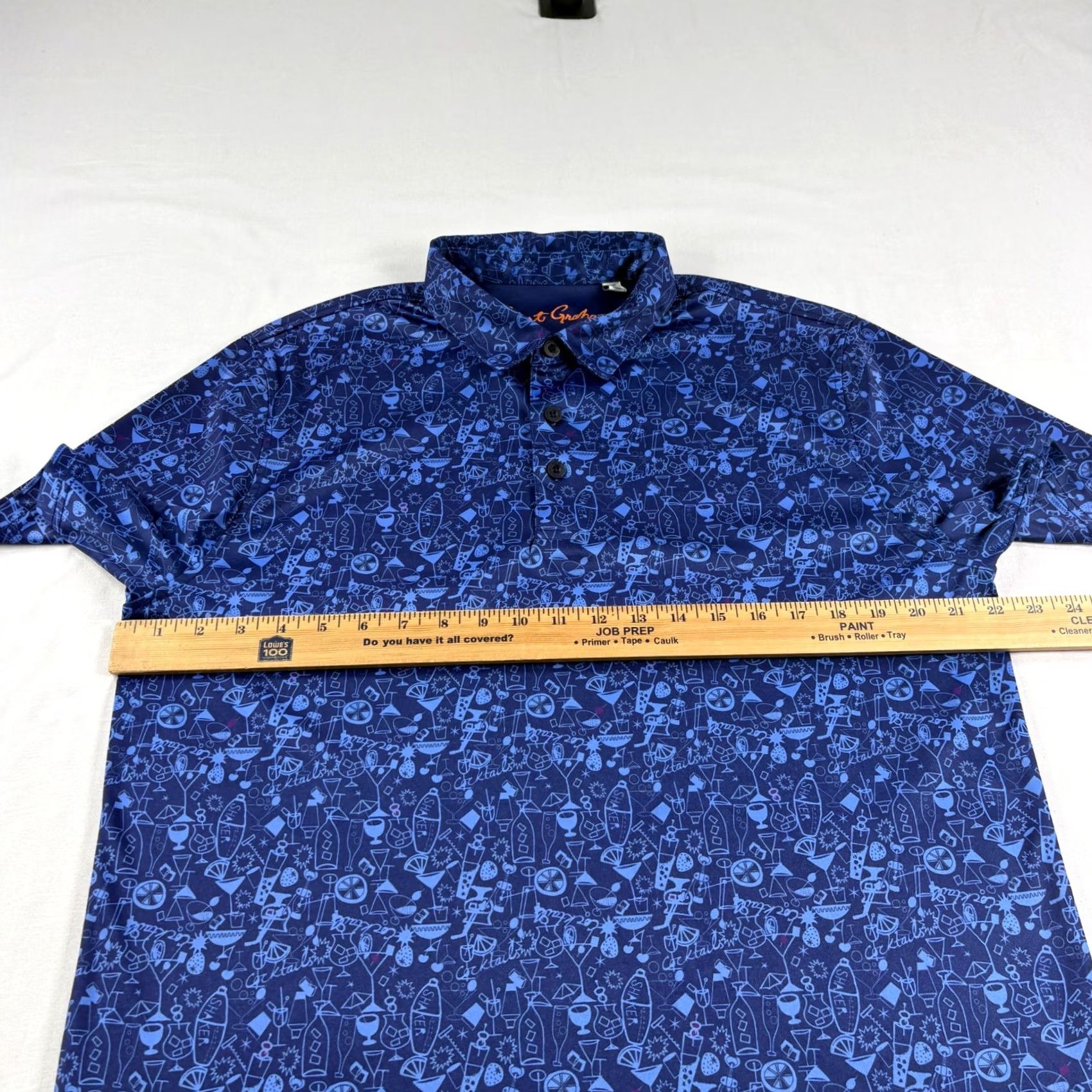 Robert Graham Robert Graham Polo Shirt Men L Blue Golf Performance Stretch Short Sleeve Collared Button-Front Size US L / EU 52-54 / 3 - 5 Thumbnail