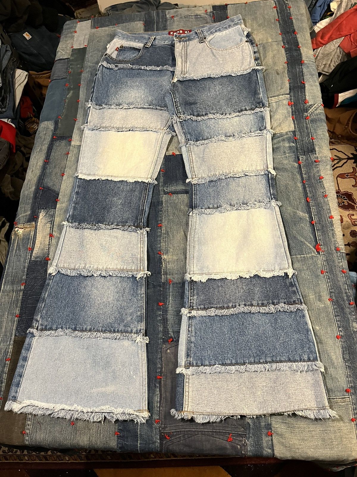 Vintage Vintage Zana Di patchwork flare denim jean | Grailed