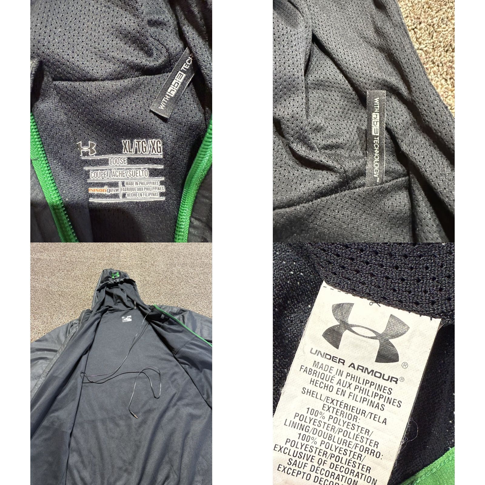 Nike Nike Mens Jacket XL Black Red Windbreaker Under Armour Lot Of 2 Windbreaker Size US XL / EU 56 / 4 - 9 Thumbnail