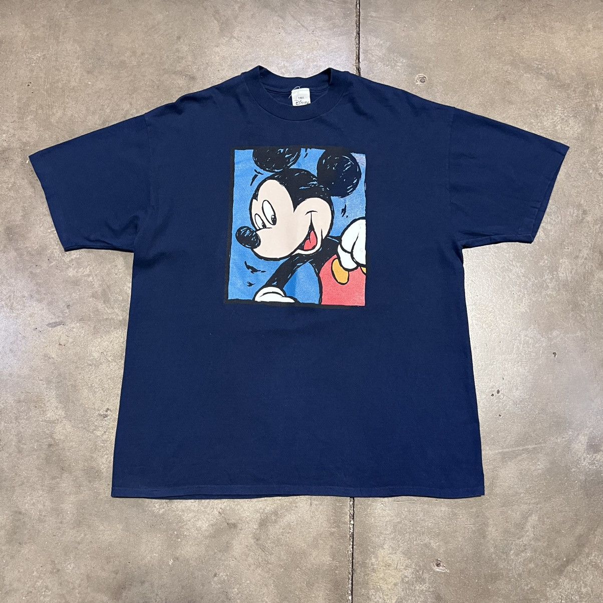 Disney × Mickey Mouse × Vintage Vintage 90s Mickey Mouse Disney Big Face Graphic Tee USA Size US XL / EU 56 / 4 - 1 Thumbnail