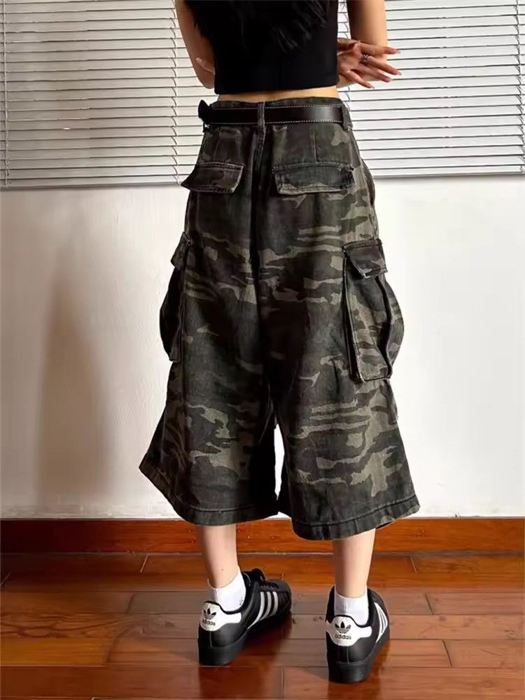 Japanese Brand Summer Camouflage Loose Capris Cargo Shorts Size US 30 / EU 46 - 4 Thumbnail