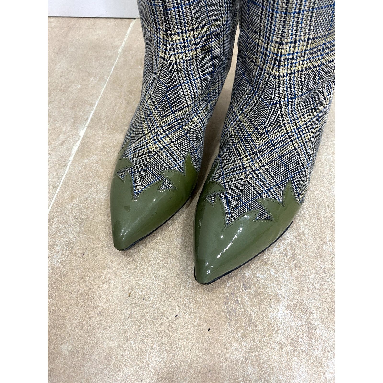 Tibi Tibi “Evin” plaid patent-toe boots Size US 6.5 / IT 36.5 - 4 Thumbnail