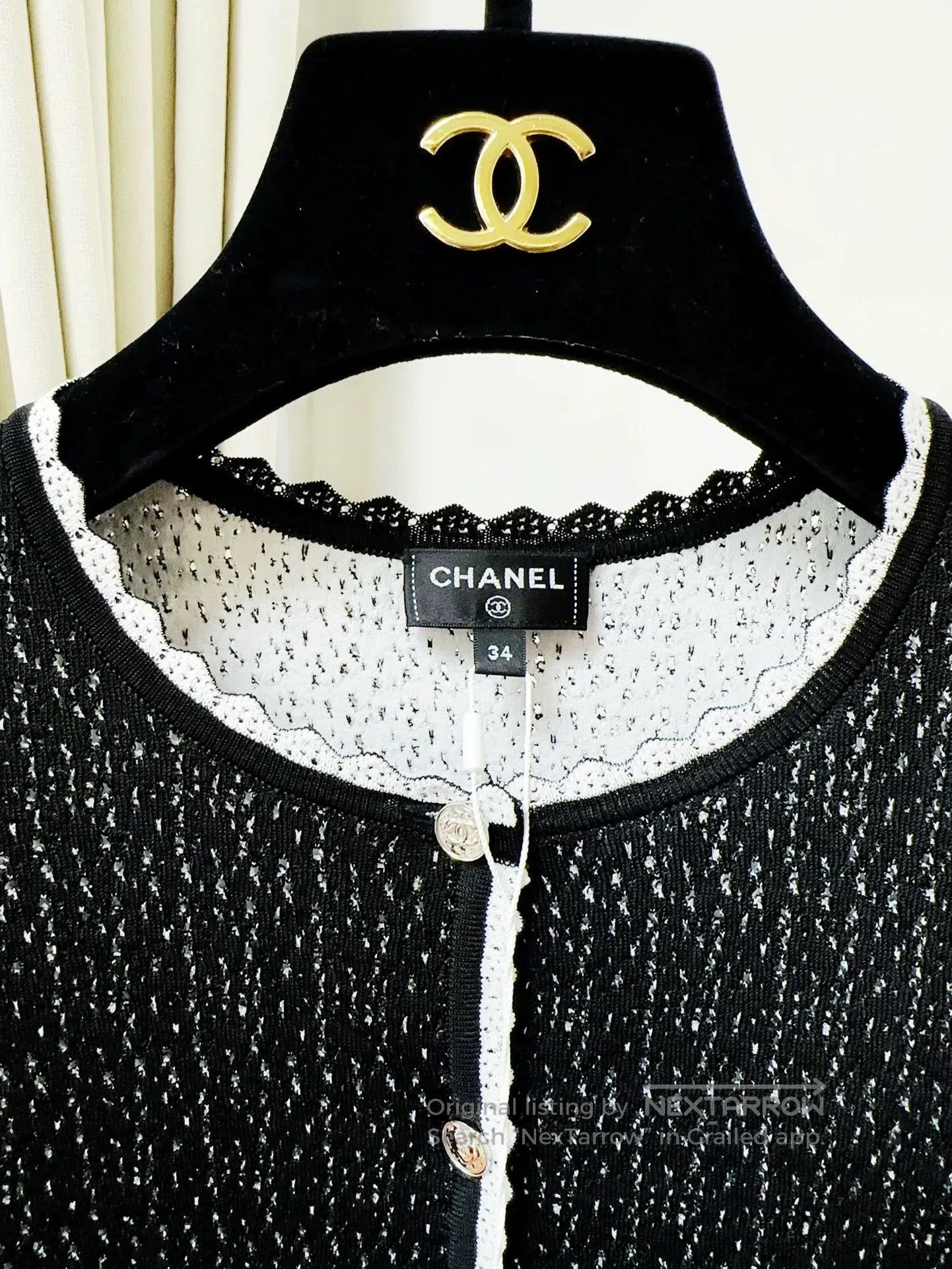 Chanel Chanel Black White Trim Knit Cardigan. Size US XS / EU 42 / 0 - 6 Thumbnail