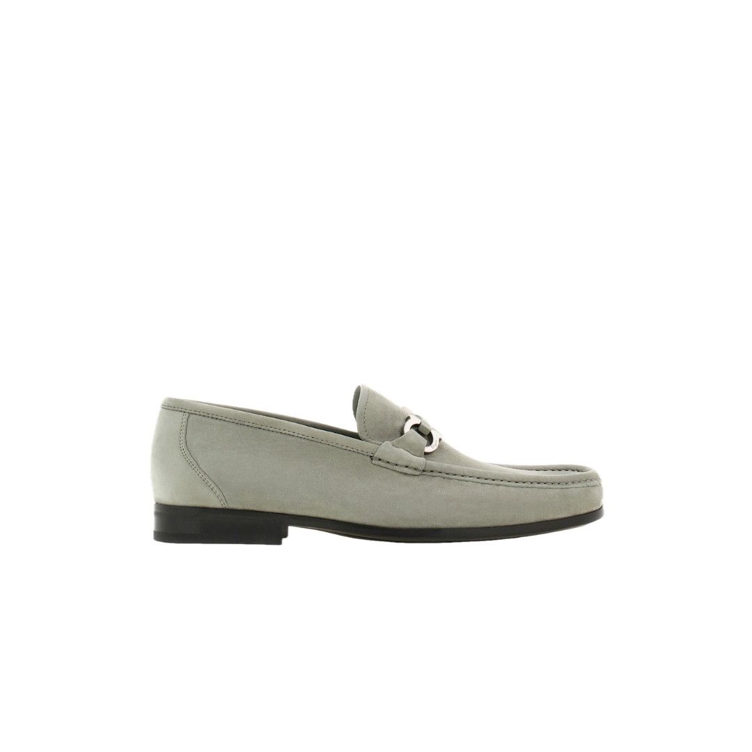 Salvatore Ferragamo o1s1rm0126 Grandioso Suede Loafers in Grey Size US 9 / EU 42 - 1 Thumbnail