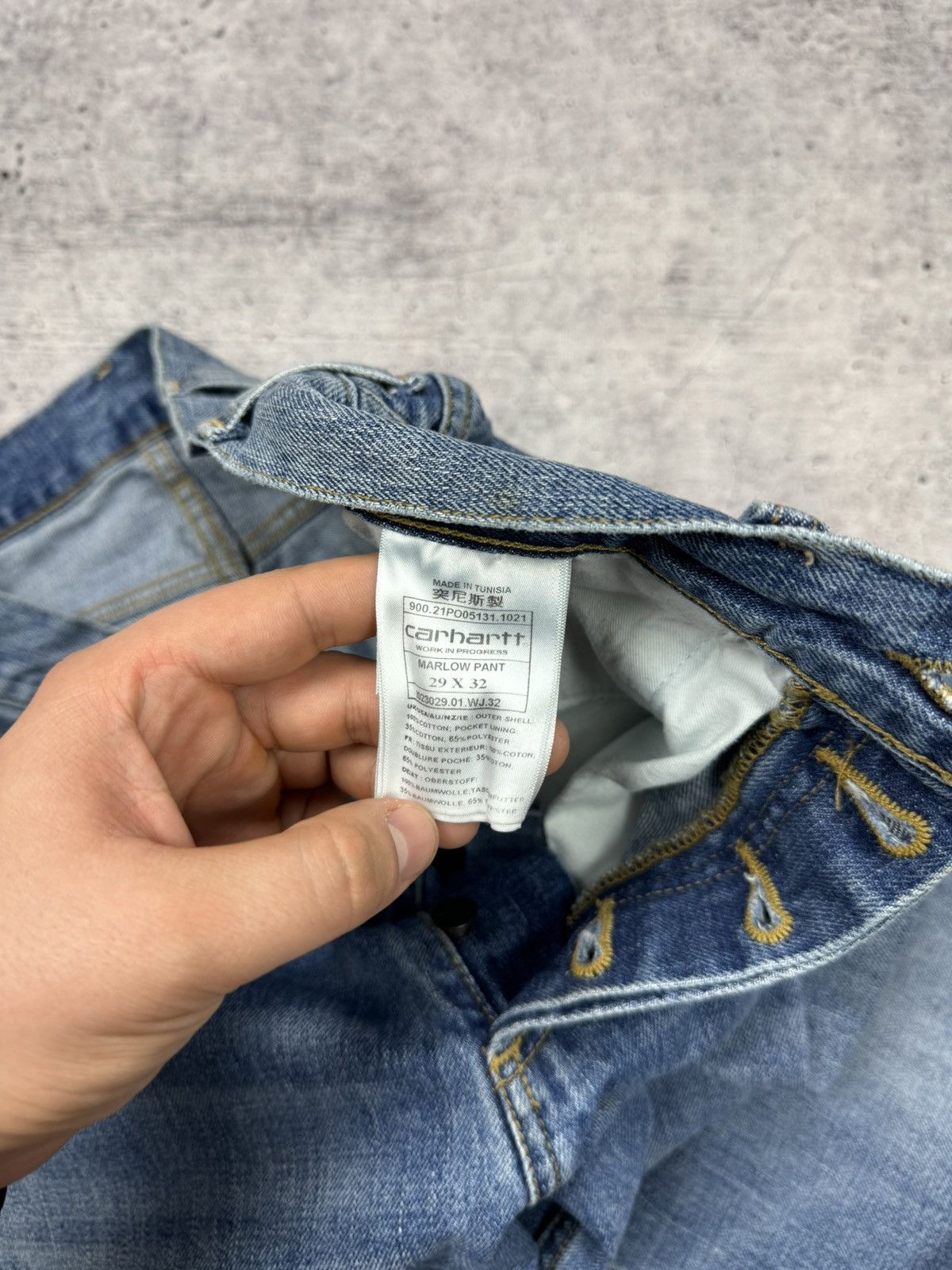 Carhartt Vintage Carhartt WIP Marlow Pant Stonewashed Denim Jeans Size US 29 - 11 Thumbnail