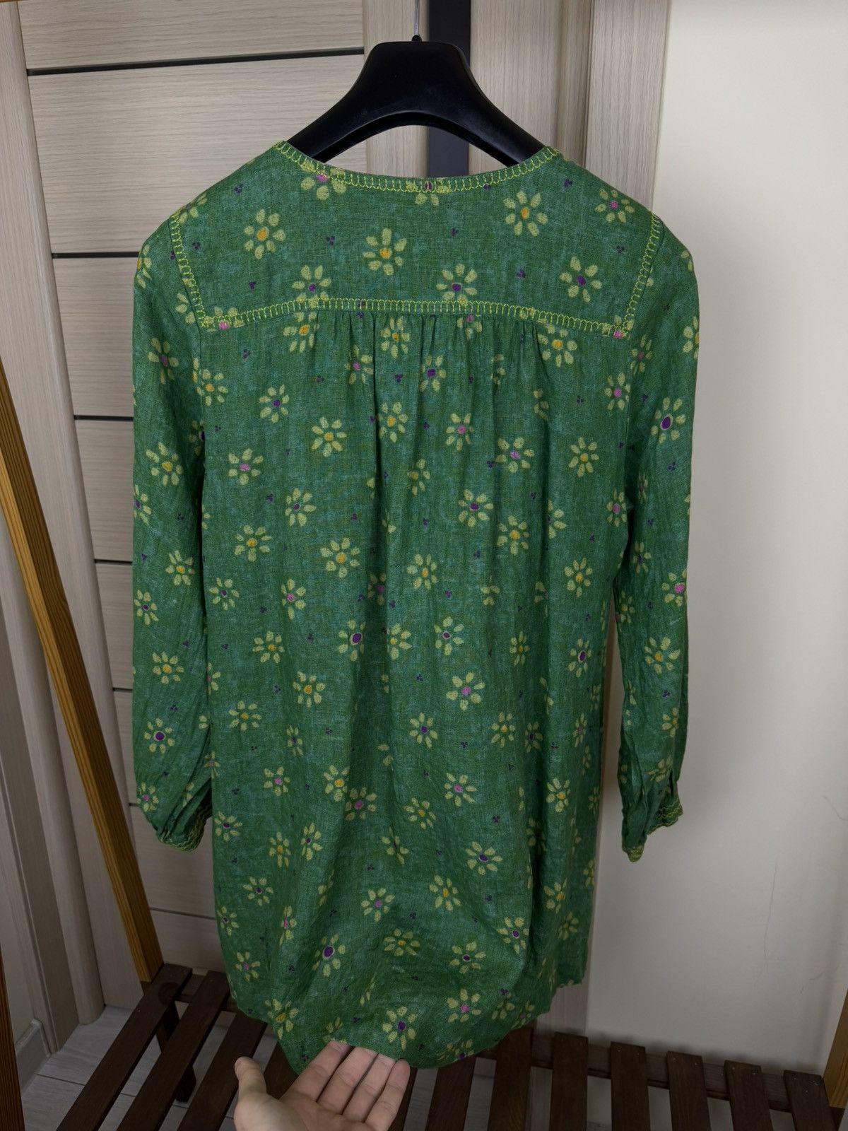 Gudrun Sjoden gudrun sjöden green linen flower print tunic blouses shirt Size M / US 6-8 / IT 42-44 - 8 Thumbnail