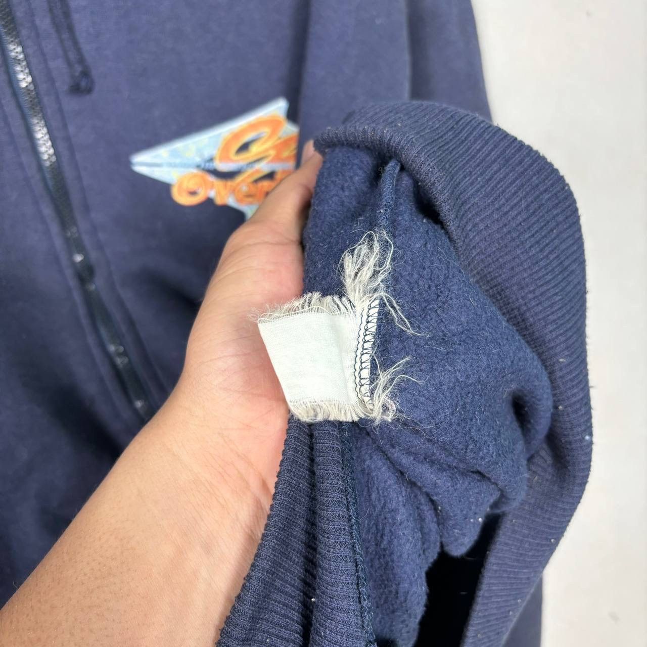 Japanese Brand Y2K Over Head Full Zip Faded Navy Blue Hoodie Skater Grunge Size US L / EU 52-54 / 3 - 7 Thumbnail