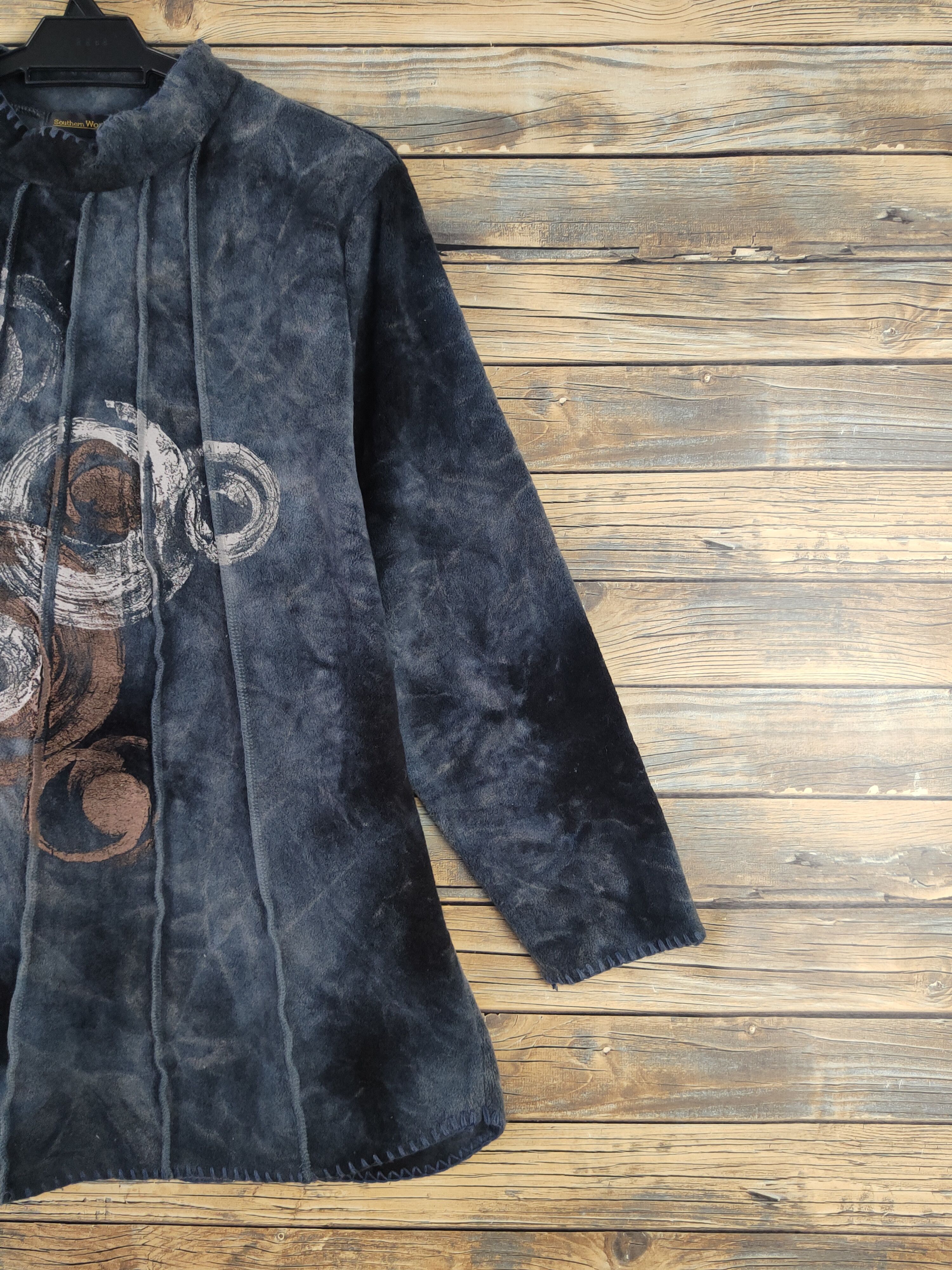Japanese Brand × Vintage Southern World art Black Gray Wool Sweatshirts #W2168 Size L / US 10 / IT 46 - 5 Thumbnail