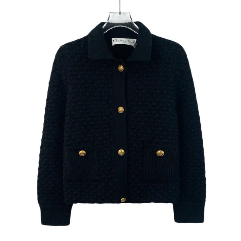 Dior Dior Black Wool Women's Cardigan 0089 Size XS / US 0-2 / IT 36-38 - 1 Thumbnail