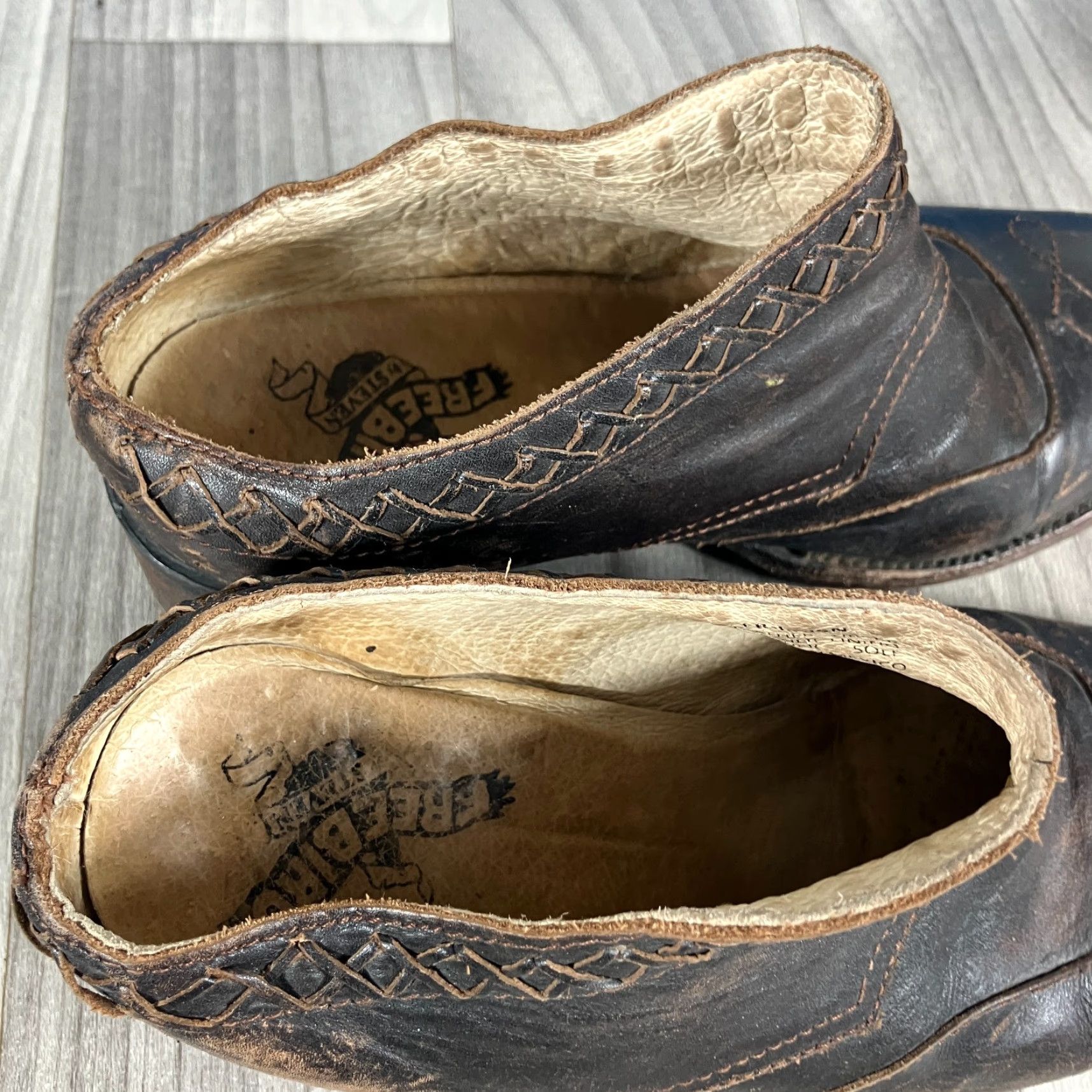 FREEBIRD Freebird By Steven Prisn Mules Brown Leather Slip On Block Heel 9 Women Casual Shoes Size US 9 / IT 39 - 5 Thumbnail