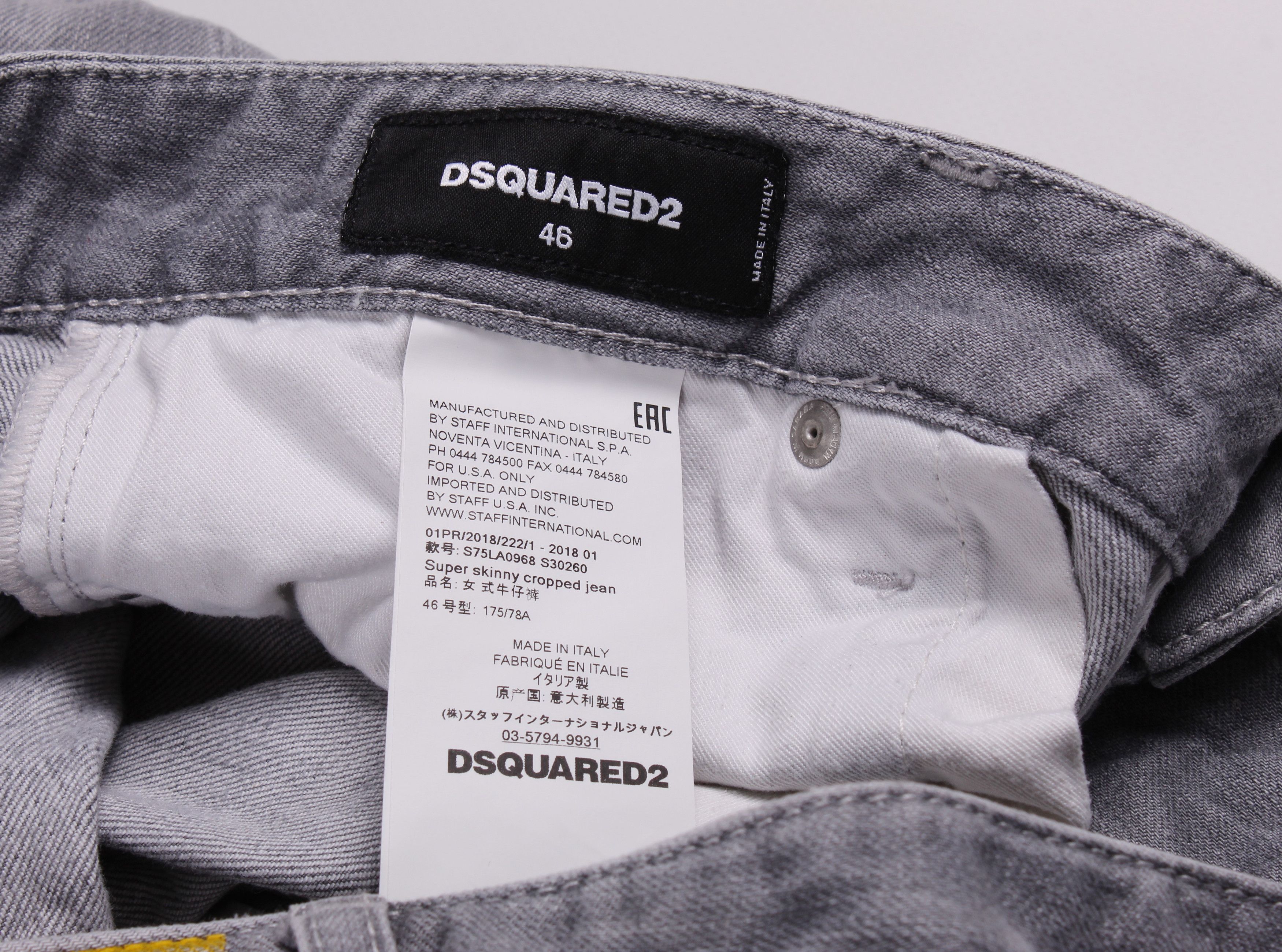 Dsquared2 Dsquared2 Grey Distressed Slim Fit Denim Jeans Size US 32 / EU 48 - 6 Thumbnail
