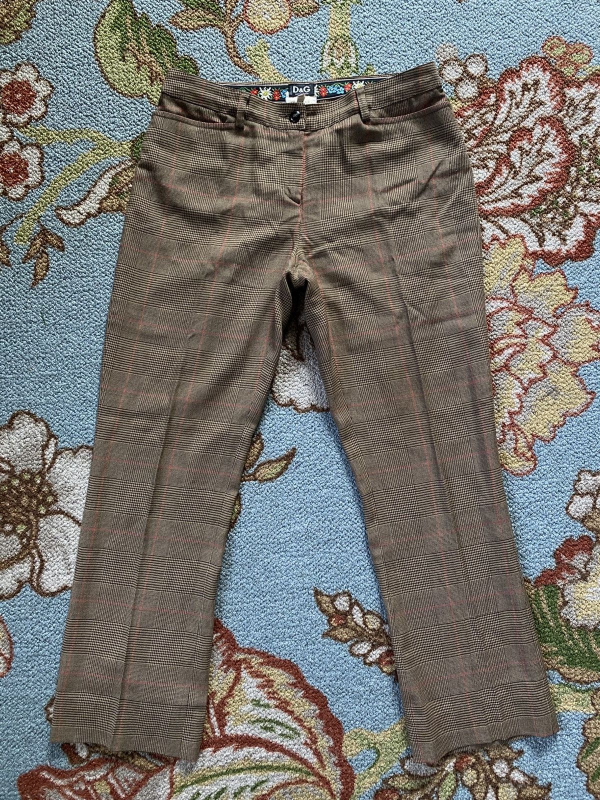 Dolce & Gabbana Vintage 90’s Dolce & Gabbana Houndstooth Trousers Size 28" / US 6 / IT 42 - 1 Thumbnail