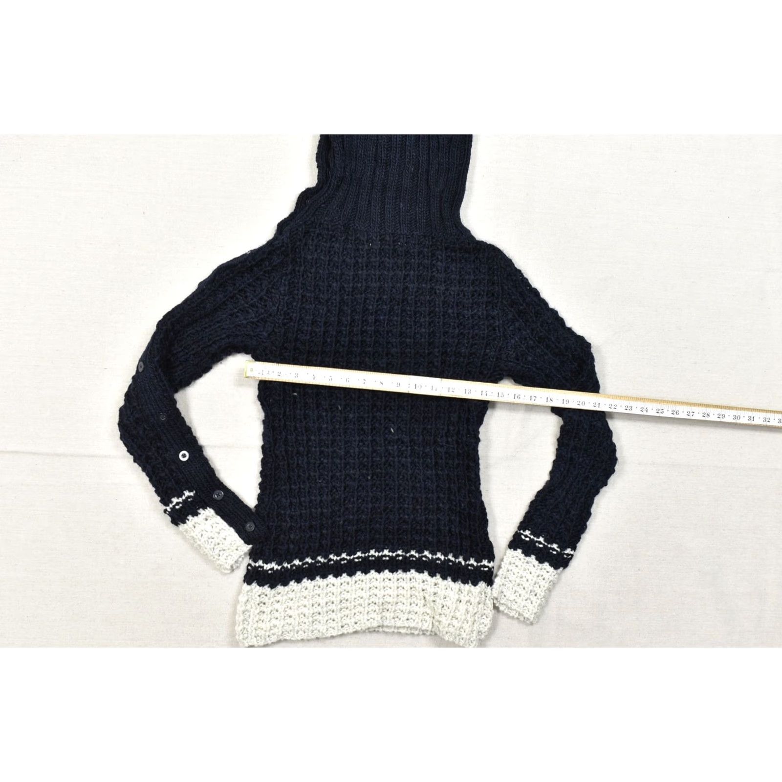 Loft LOFT Women Blue Knit Wool Alpaca Blend Button Neck Turtleneck Sweater Knit Pullover XS? no, S; Size S; Regular; Blue; Sweater; Women Size S / US 4 / IT 40 - 2 Thumbnail