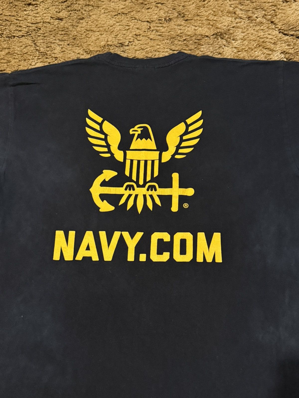 Vintage Vintage Navy T-Shirt Black / Yellow Large Size US L / EU 52-54 / 3 - 2 Thumbnail