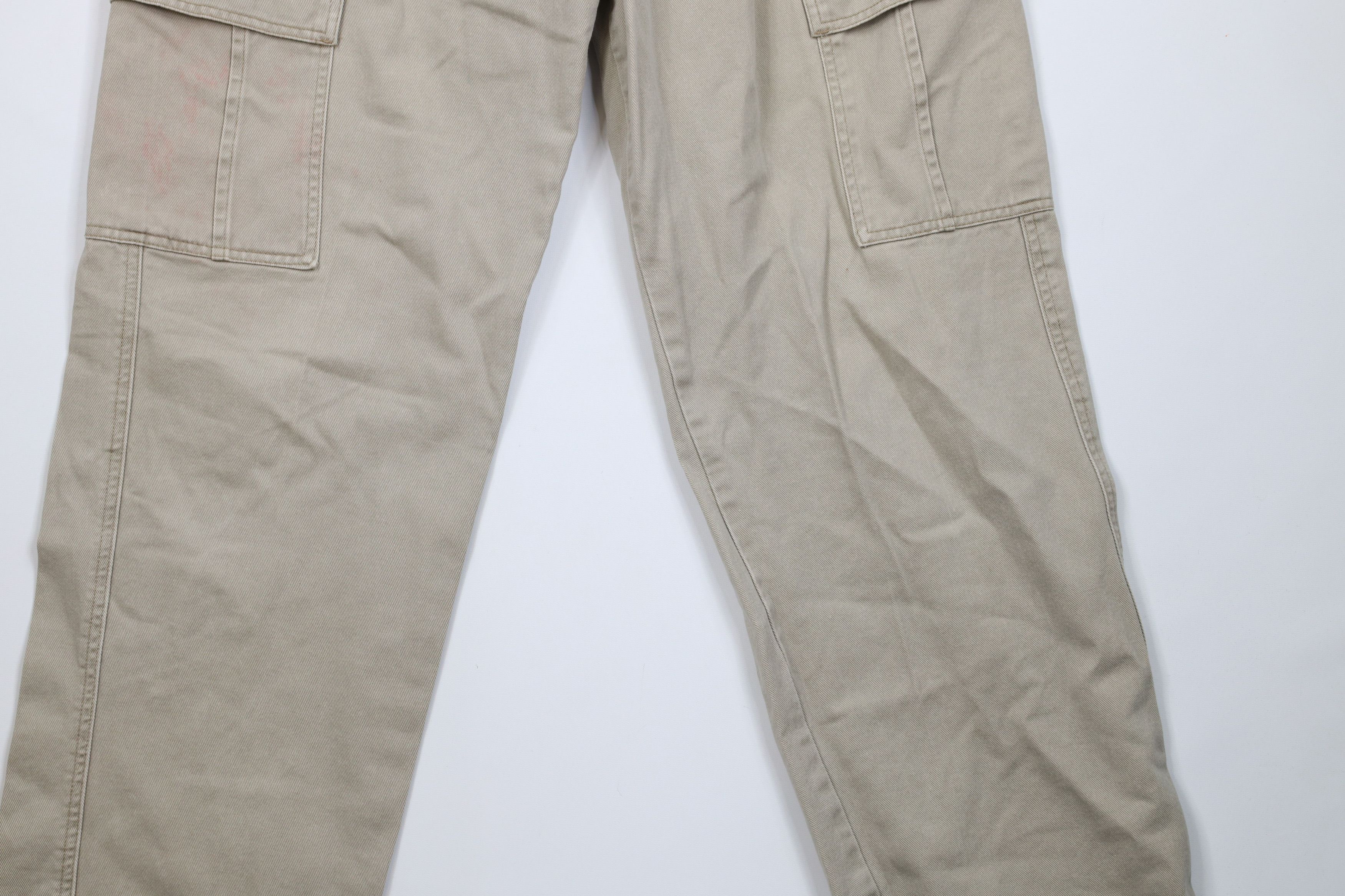 Lee Vintage 90s Y2K Lee Wide Leg Dungaree Cargo Jeans Beige Size US 34 / EU 50 - 4 Thumbnail