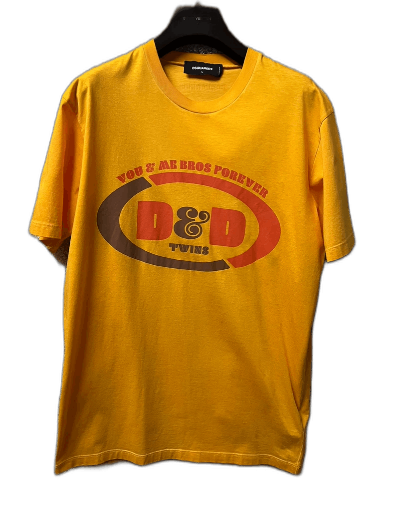 Dsquared2 DSquared2 Men's Yellow Graphic T-Shirt Size US L / EU 52-54 / 3 - 1 Thumbnail