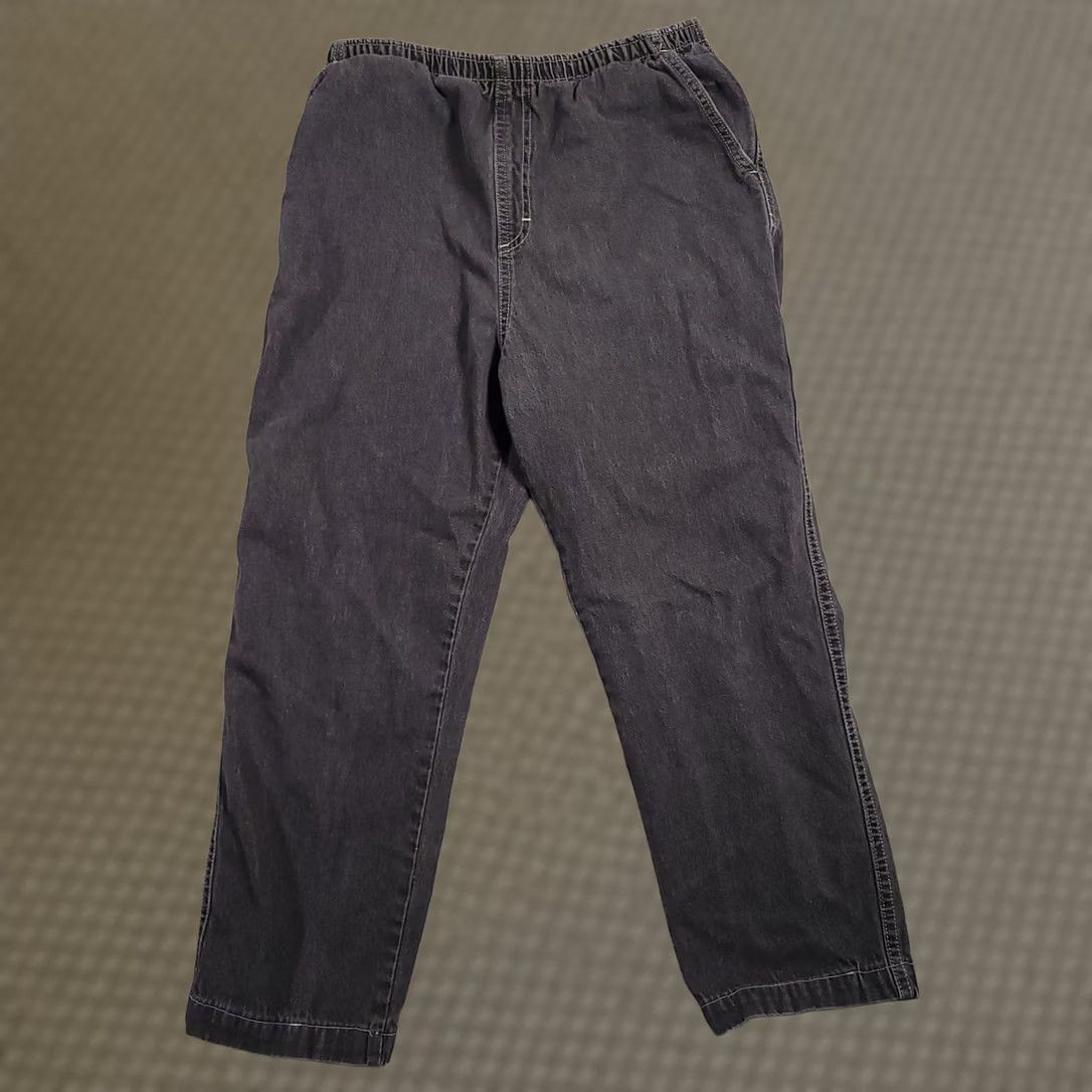 Vintage VINTAGE White Stag Elastic Stretch Pull On Pants Womens 10 Charcoal Hemmed 25.5" Size 32" / US 10 / IT 46 - 1 Thumbnail