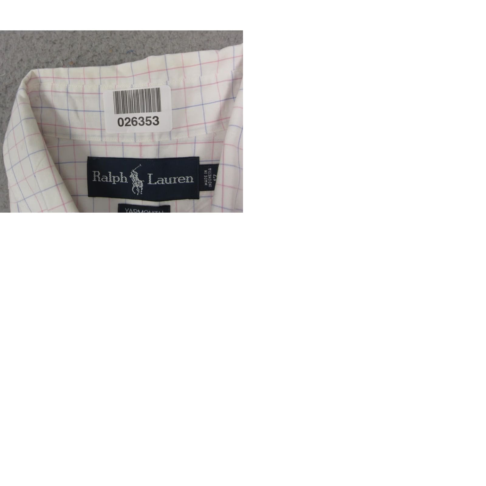 Ralph Lauren Ralph Lauren Shirt Adult 17 Button-Down Check Cotton Long Sleeve White Pink Blue Pony Mens 90s Vintage Size US XL / EU 56 / 4 - 9 Thumbnail