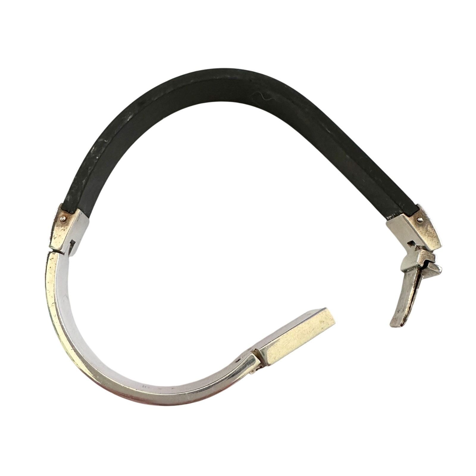Gucci Gucci Rubber and Sterling Silver ID Bracelet- Full Inclusion Size ONE SIZE - 12 Thumbnail