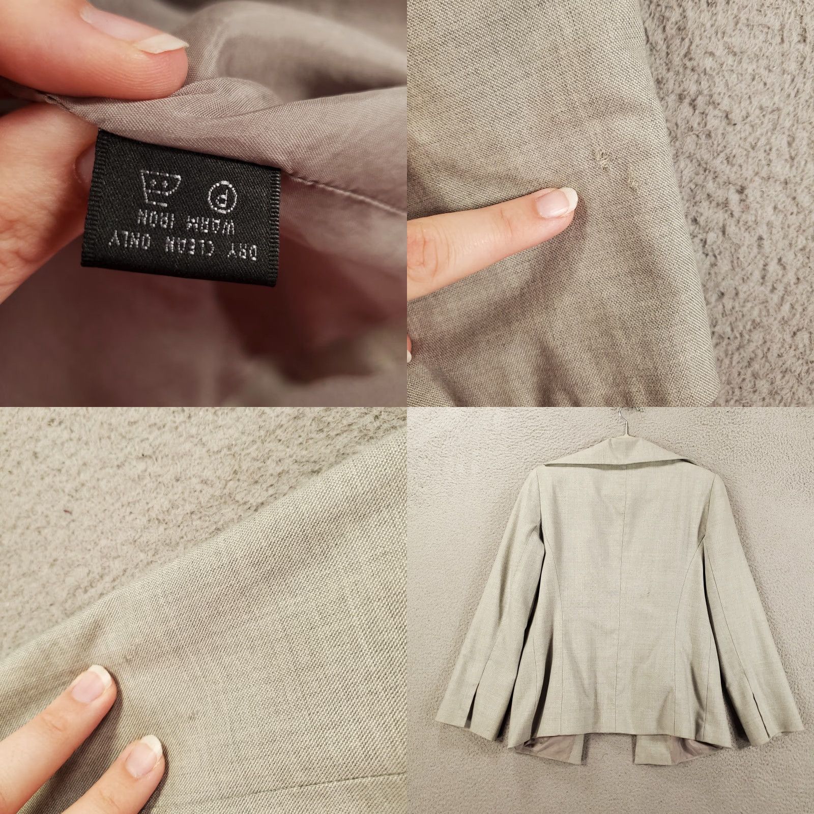 Vintage VINTAGE Lafayette 148 Blazer Jacket Womens 8 Gray Wool Silk Blend Classic Open Front Pockets Size M / US 6-8 / IT 42-44 - 8 Thumbnail