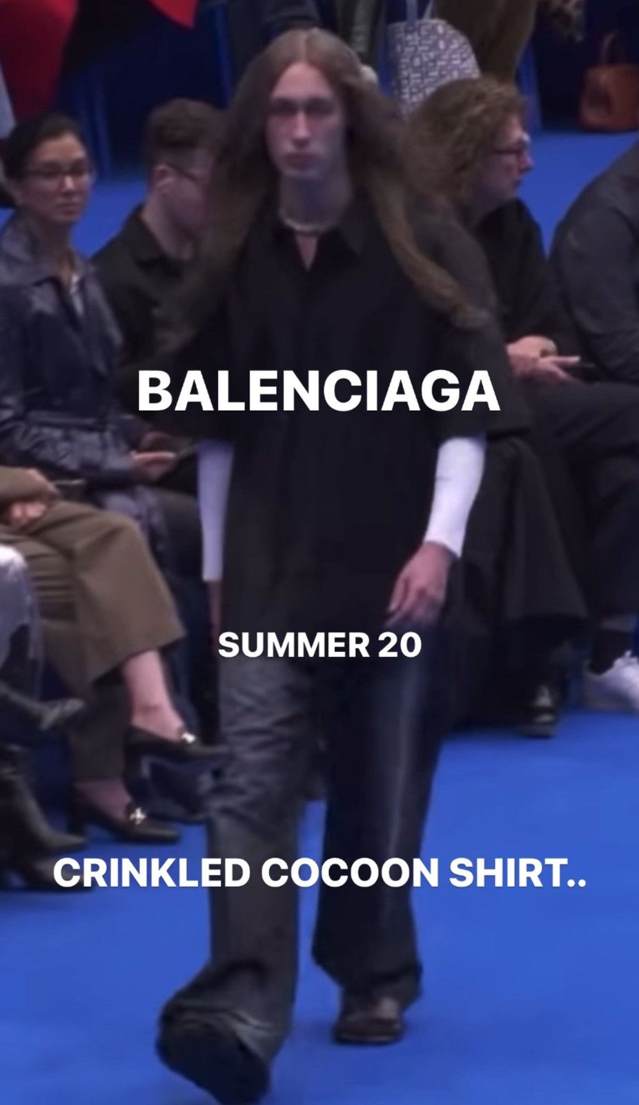 image of Balenciaga Summer 20 Crinkled Cocoon Shirt in Black, Men's (Size Small)