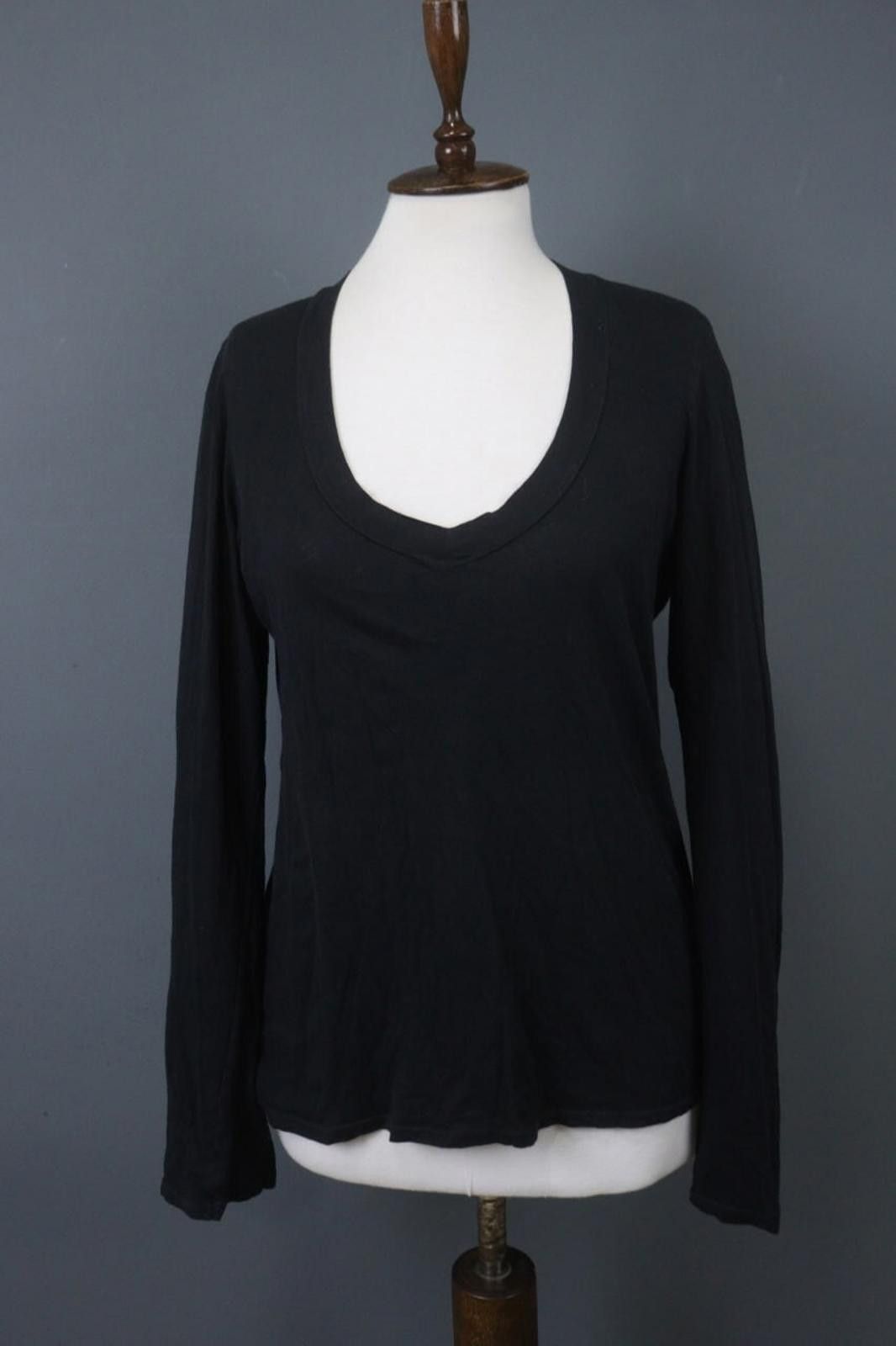 James Perse James Perse Black Cotton Scoop Neck Blouse Top Size 3 Size M / US 6-8 / IT 42-44 - 1 Thumbnail