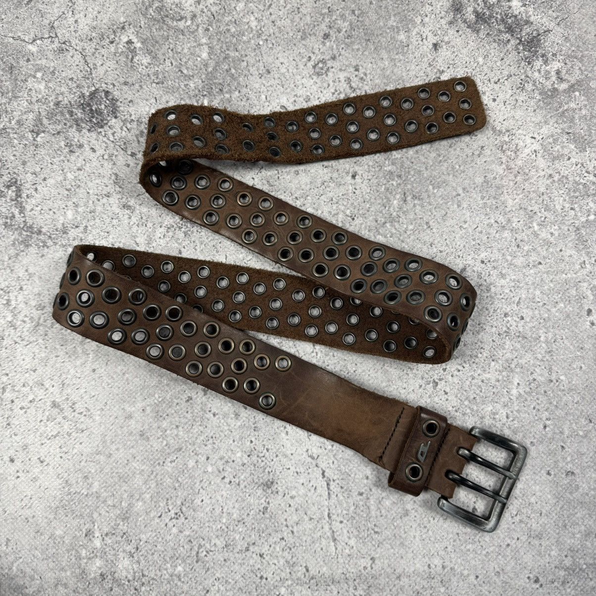 Vintage Diesel Y2K Studded Avant Garde Leather Belt