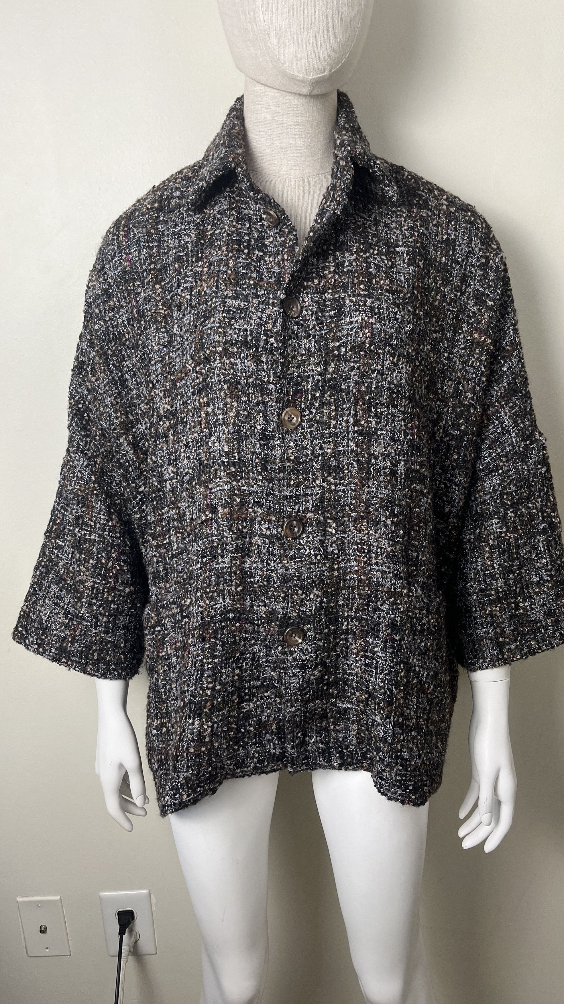 eskandar Eskandar O/S LUX Oversized Rich Tweed Boucle Coat Jacket 0 Size S / US 4 / IT 40 - 4 Thumbnail