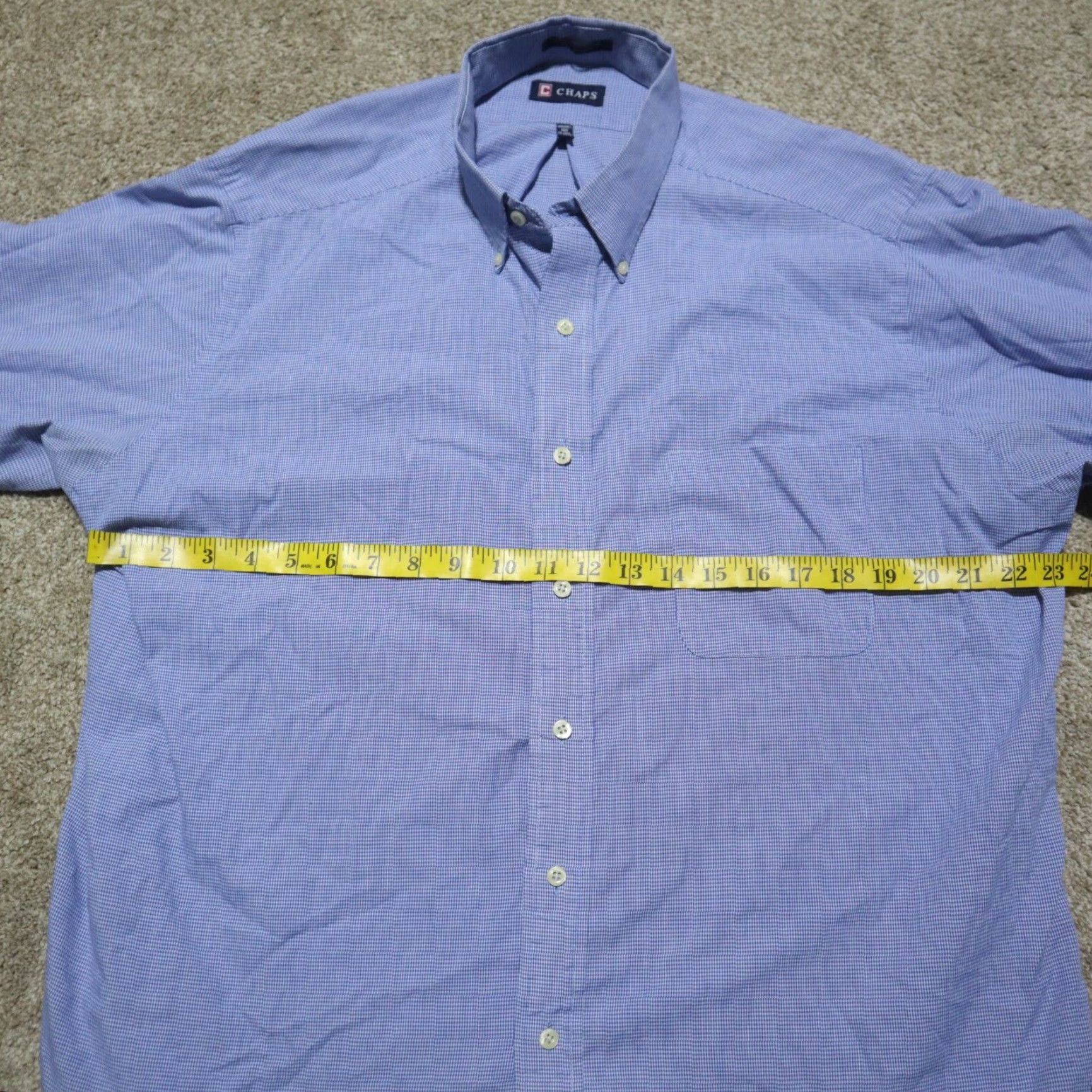 Chaps VINTAGE Chaps Blue Checkered Long Sleeve Cotton Shirt Adult Men 17.5 Casual Size US XL / EU 56 / 4 - 4 Thumbnail