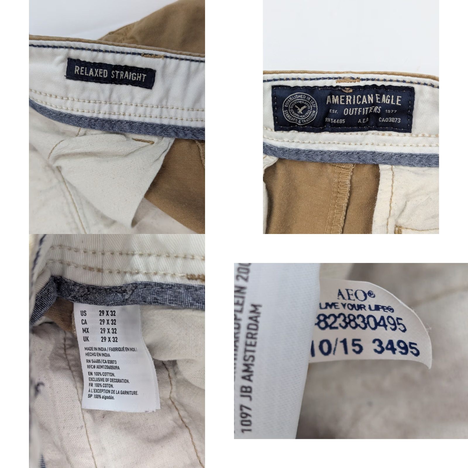 American Eagle Outfitters American Eagle Outfitters Relaxed Straight Denim Pants Men 29x30 Brown Khaki Cordoroy? Size US 29 - 8 Thumbnail