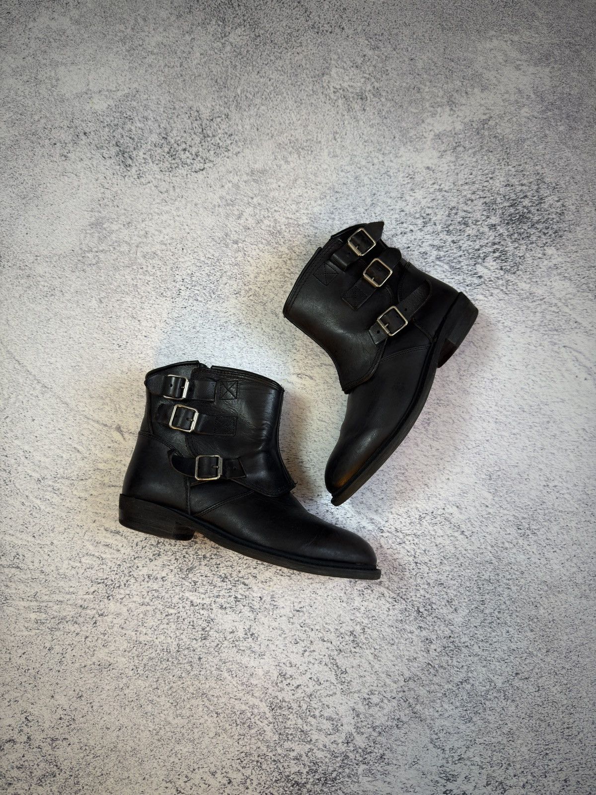 Golden Goose Golden Goose Noha Triple Strap Biker Boots Black Leather Size US 10 / IT 40 - 1 Thumbnail