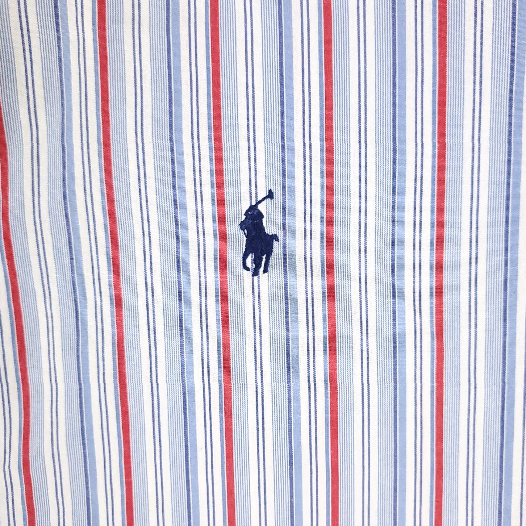 Ralph Lauren Ralph Lauren Dress Shirt Mens 17 Blue Red Striped Long Sleeve Button Down Classic Size 46R - 3 Thumbnail