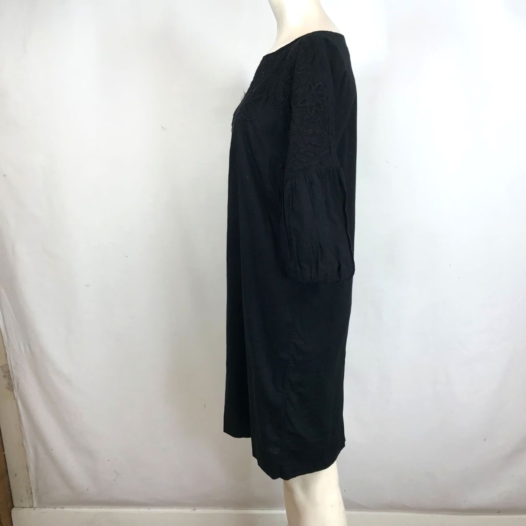 Ralph Lauren LAUREN RALPH LAUREN WOMEN'S BLACK EMBROIDERED 3/4 SLEEVE BOAT NECK DRESS SIZE 4 Size S / US 4 / IT 40 - 6 Thumbnail