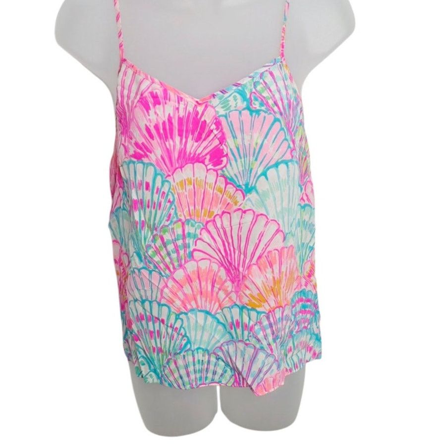 Lilly Pulitzer Lilly Pulitzer 100% Silk Oh Shello Dusk Spaghetti Strap Top Size XXS / US 00 / IT 34 - 1 Thumbnail