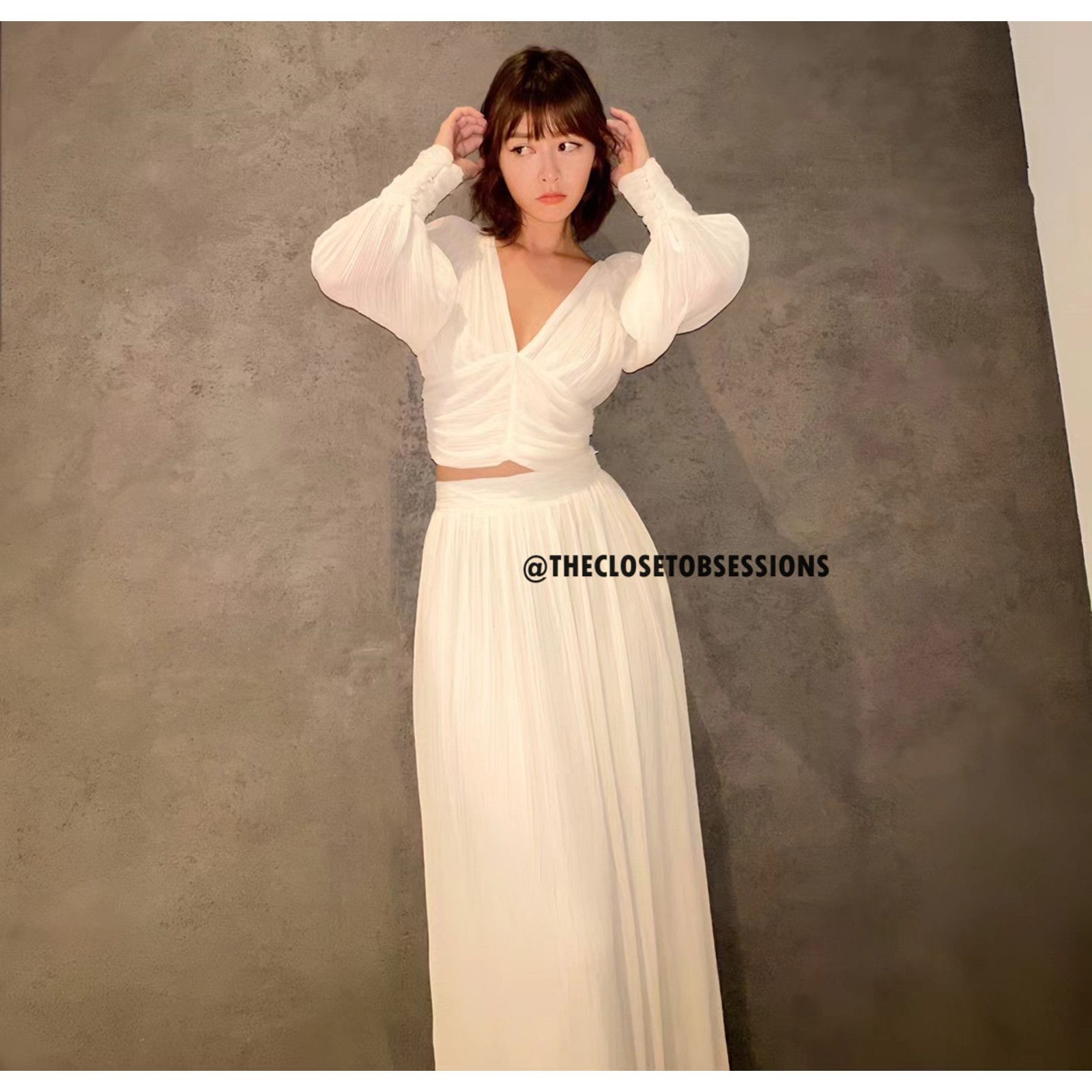 Zara RARE!!! ZARA Co-Ord Set V-Neck Top + Flowy Maxi Skirt NWT Size L / US 10 / IT 46 - 18 Thumbnail
