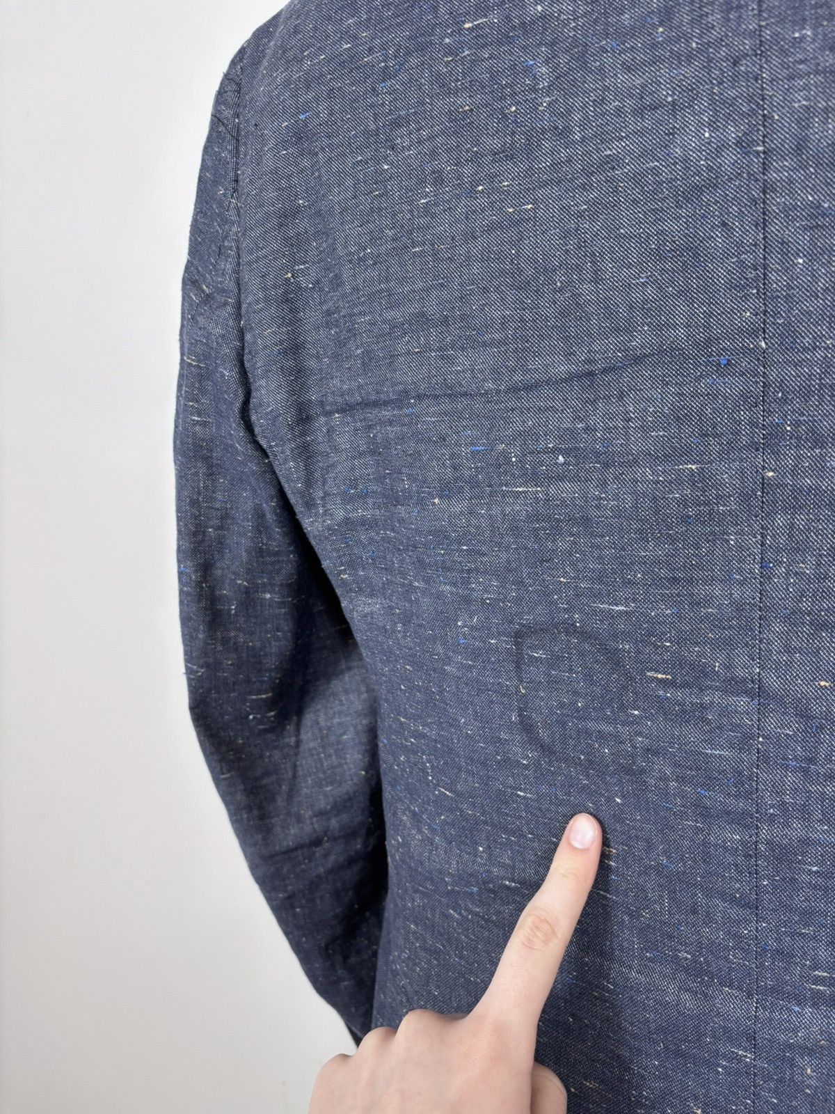 Other Gutteridge Men’s Blue Cotton Linen Silk Blazer Jacket Coat Size 42R - 17 Thumbnail
