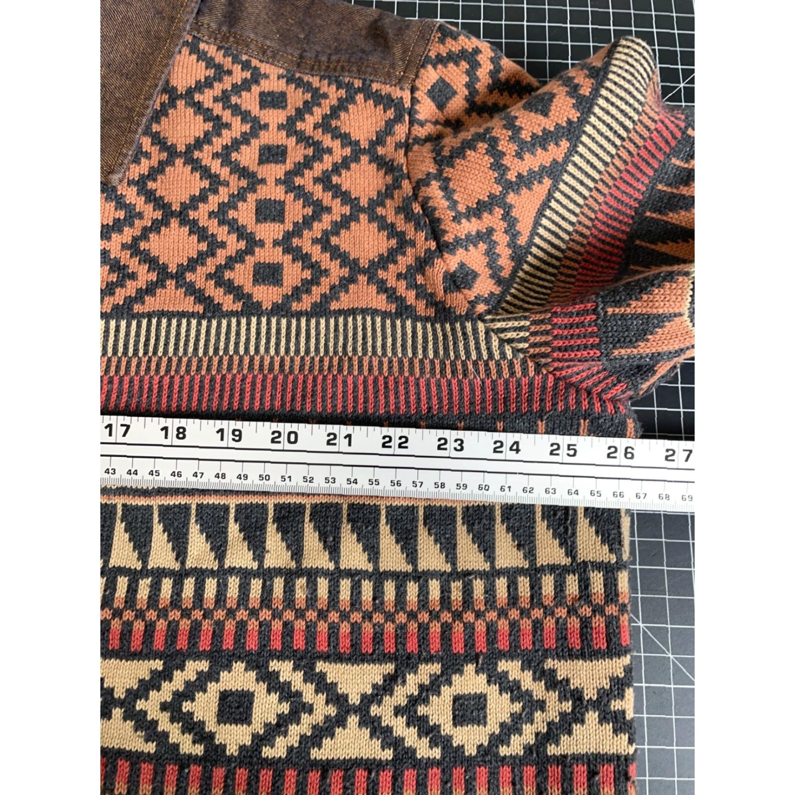Vintage VINTAGE Natural Reflections Knit Jacket Womens 1X Geometric Tribal Bass Pro Shop Aztec Brown Knit Pattern Southwestern Tribal Jacket Womens 1X Mens? Size XL / US 12-14 / IT 48-50 - 5 Thumbnail