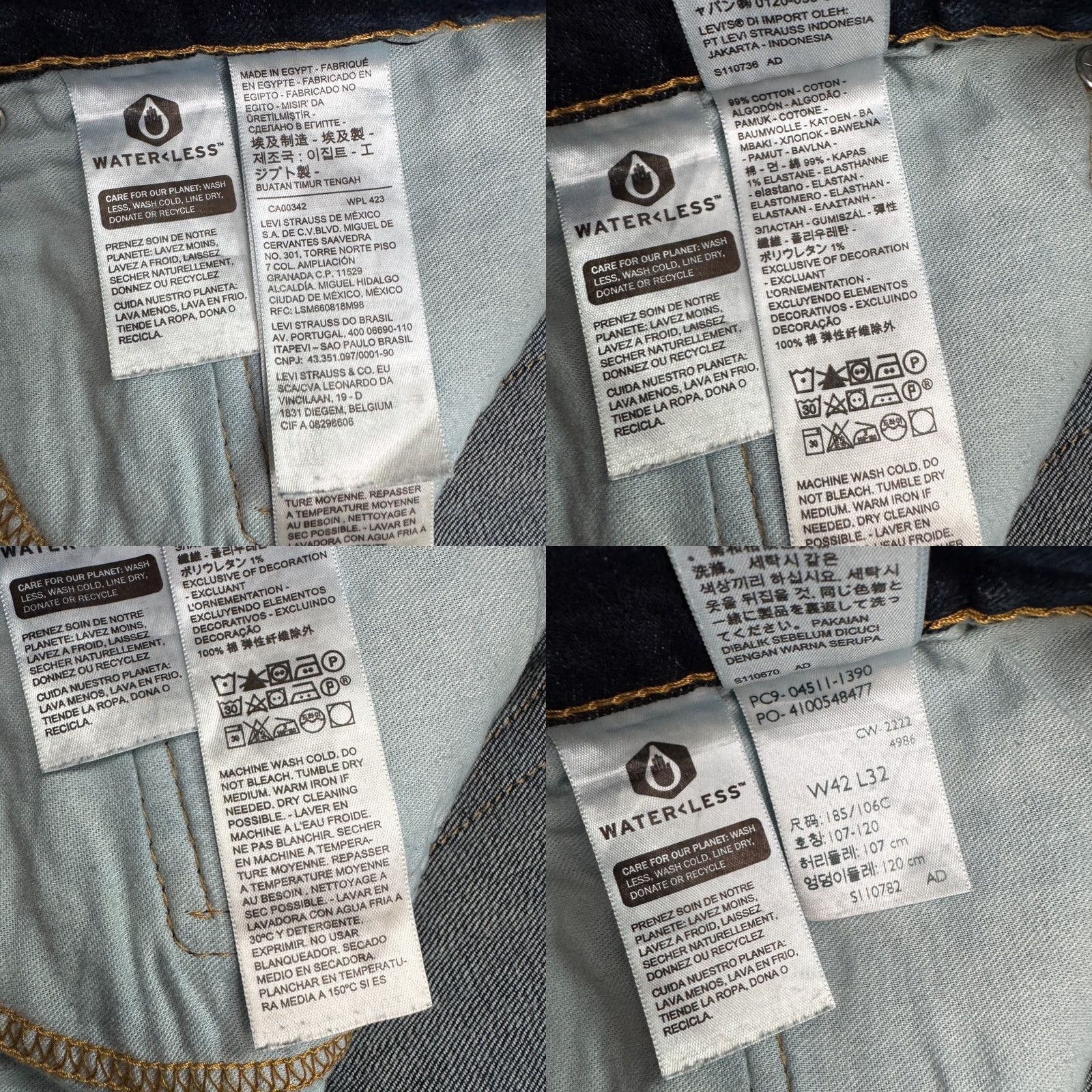 Levi's Levi's 511 Straight Leg Slim Fit Denim Jeans Mens 42x32 Blue Dark Wash Casual Size US 42 / EU 58 - 8 Thumbnail