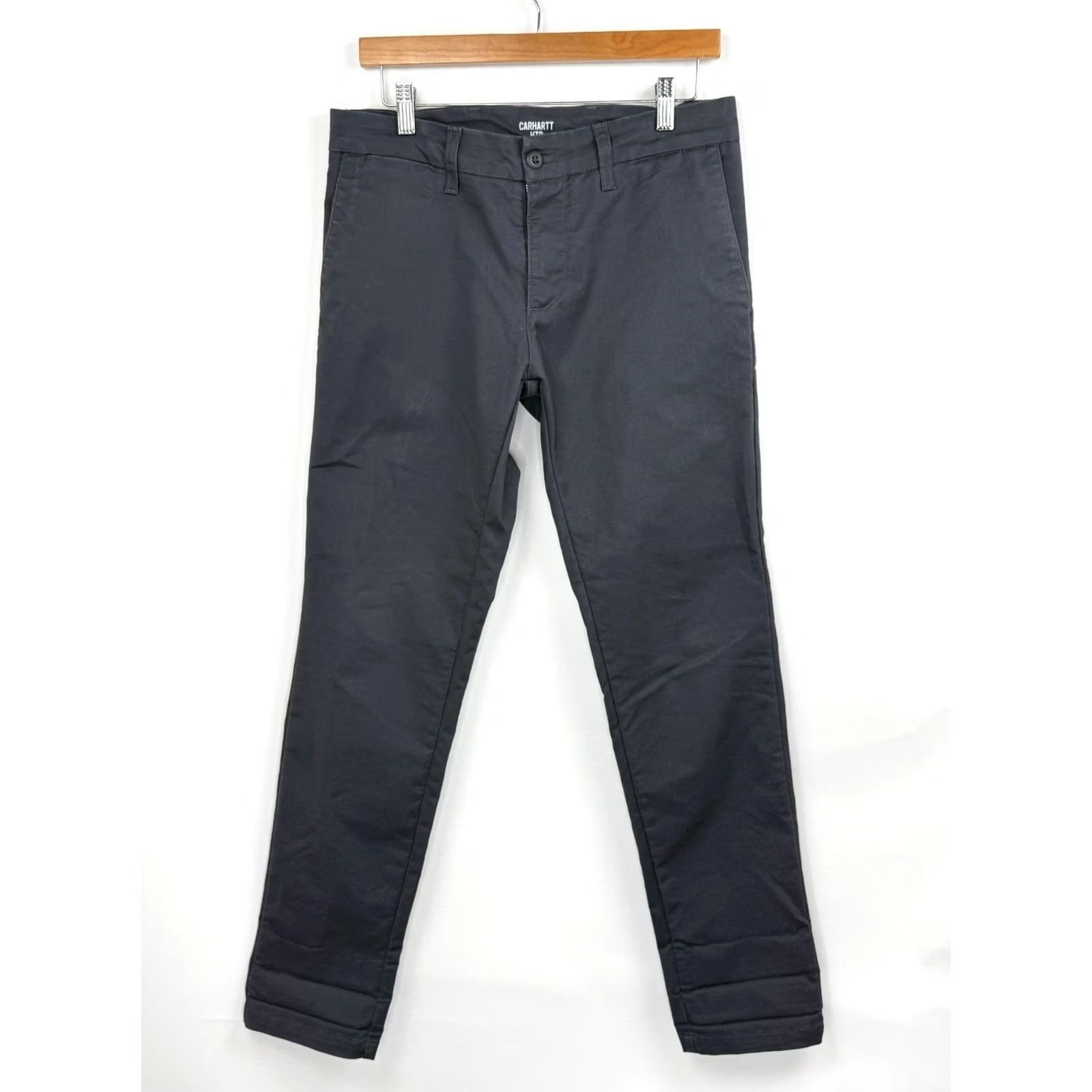 Carhartt Carhartt WIP Sid Pants Mens 31x32 Gray Flat Front Chino Casual Workwear Size US 31 - 2 Thumbnail