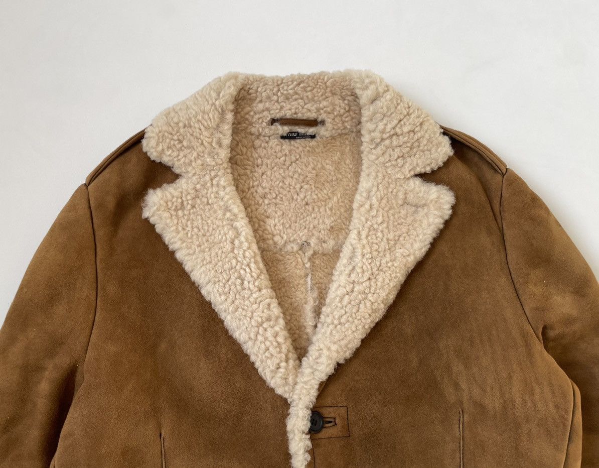 Miu Miu Mid 2000s Tan Shearling Jacket Size US M / EU 48-50 / 2 - 2 Thumbnail