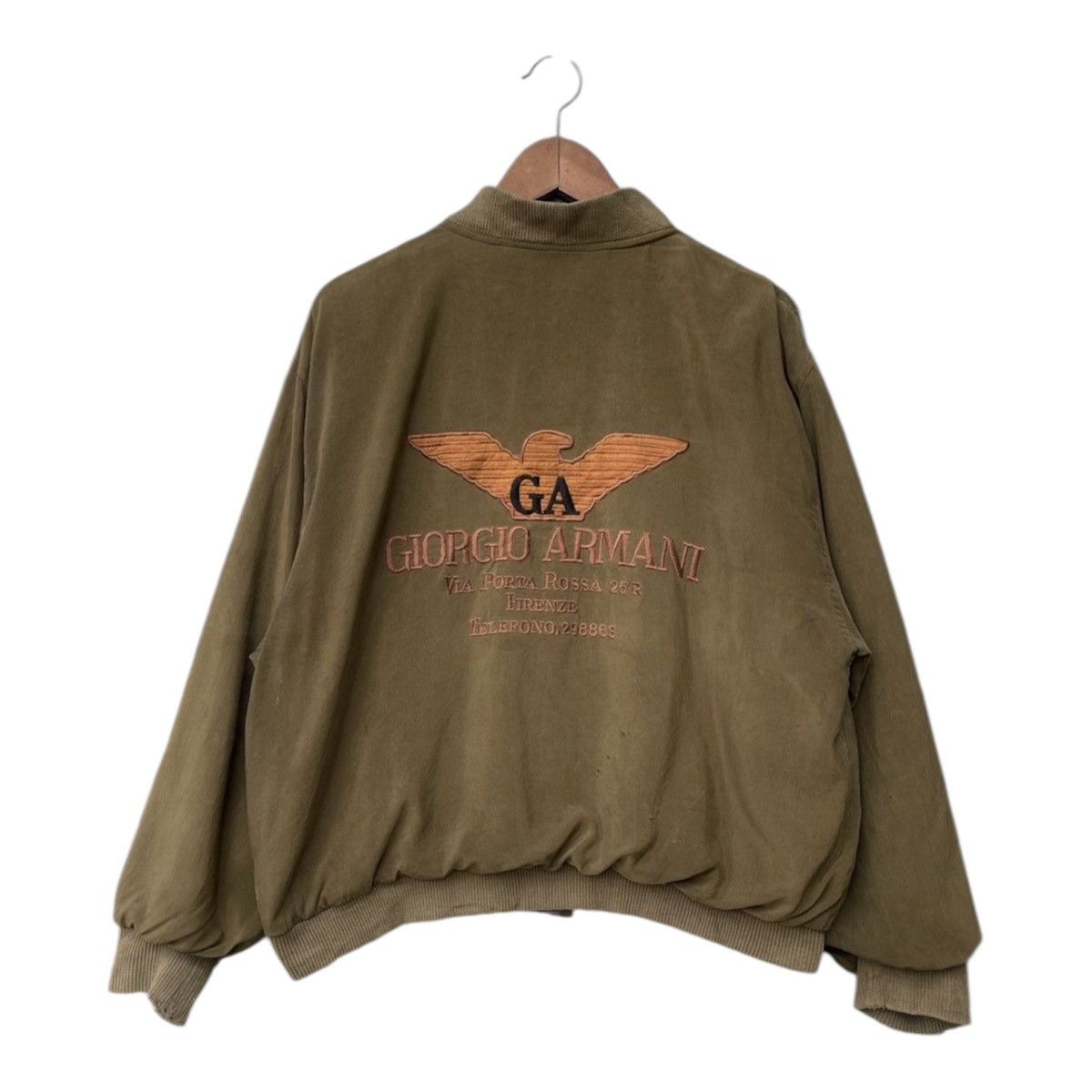 Giorgio Armani Eagle Firenze Address Bomber Olive Drab