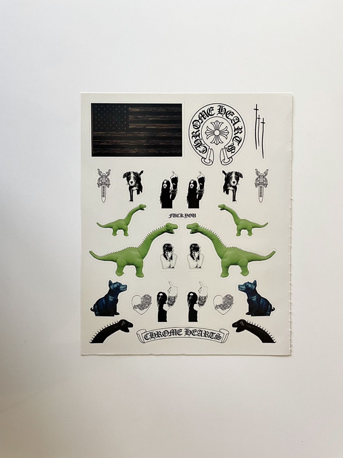 Chrome Hearts Chrome hearts dinosaur & Richard Stark sticker sheet